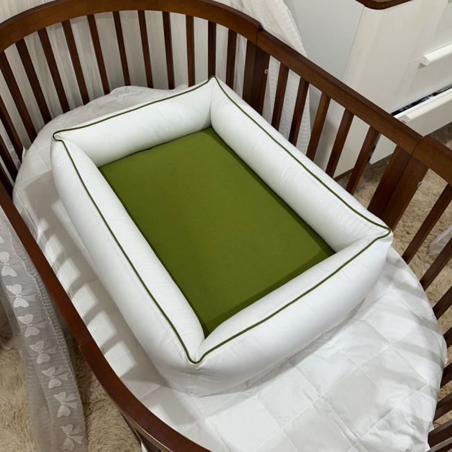 Colchonete Ninho Personale Baby Verde Musgo e Fendi 200 Fios