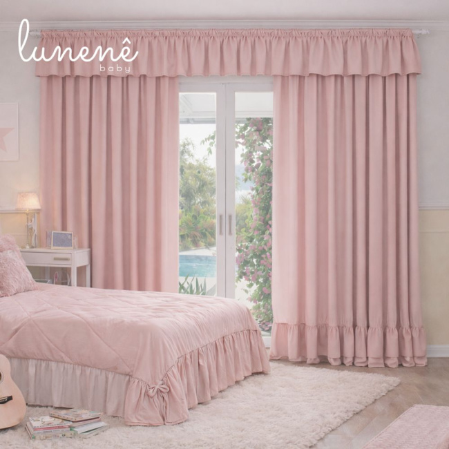 Cortina Colours Kids Micro Fibra Rose 2.30 Larg. X 2.45 Alt. 49031