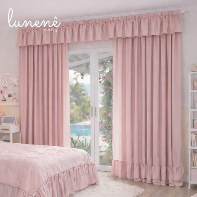 Cortina Colours Kids Micro Fibra Rose 2.30 Larg. X 2.45 Alt. 49031