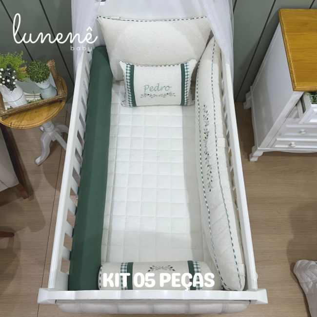 Enxoval de Berço Personalizado 05 Peças Lunenê Baby 9096