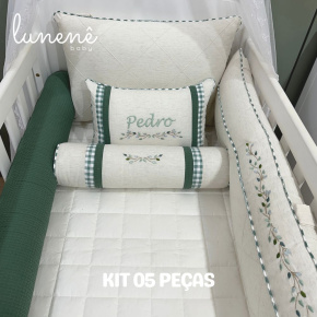 Enxoval de Berço Personalizado 05 Peças Lunenê Baby 9096