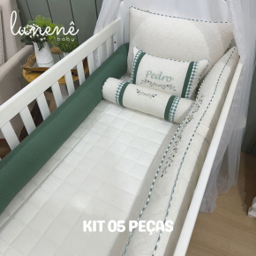 Enxoval de Berço Personalizado 05 Peças Lunenê Baby 9096