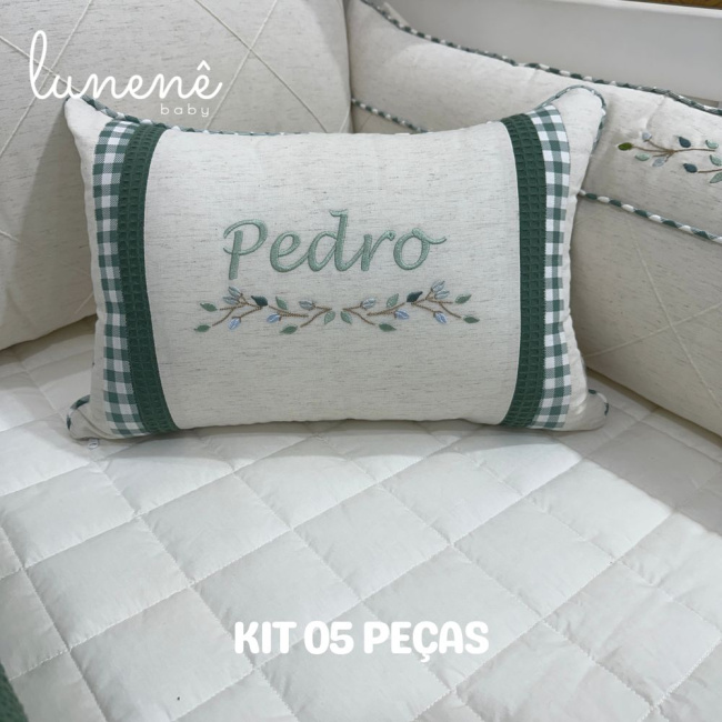Enxoval de Berço Personalizado 05 Peças Lunenê Baby 9096