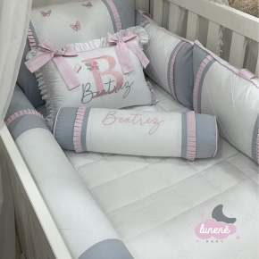 Trocador de Fraldas para Comoda com rolinho Borboleta rosa bebê - 02 peças  - Sonho dos Anjos - Enxovais para Bebê