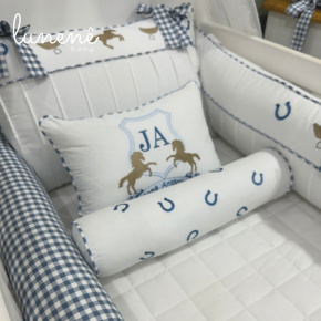 Enxoval de Berço Personalizado 08 Peças Cavalinho 200 Fios 4573