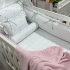 Enxoval de Berço 08 Peças Floral Rose 160 Fios 4632