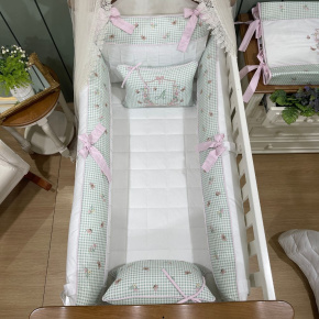 Enxoval de Berço Personalizado 08 Peças Jardim Encantado 200 Fios 4494