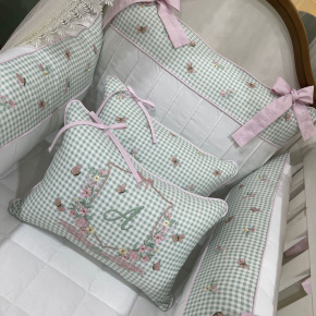 Enxoval de Berço Personalizado 08 Peças Jardim Encantado 200 Fios 4494