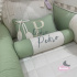 Enxoval de Berço Personalizado 08 Peças Lunenê Baby Linho e Verde 9031