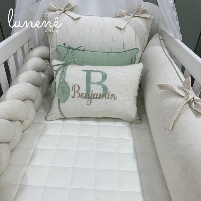 Enxoval de Berço 08 Peças Lunenê Baby Benjamin 200 Fios 9099