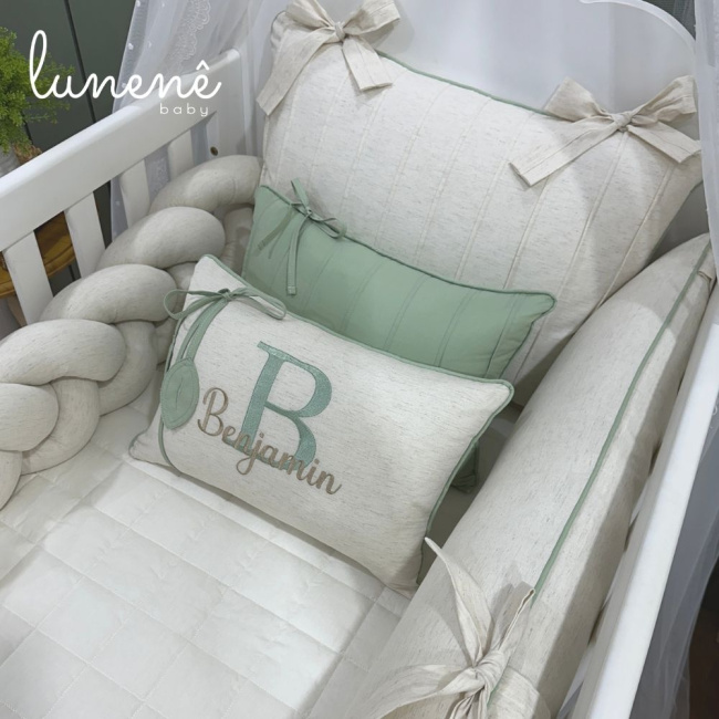 Enxoval de Berço 08 Peças Lunenê Baby Benjamin 200 Fios 9099