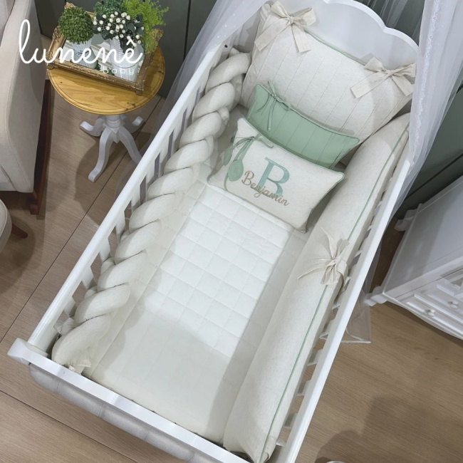 Enxoval de Berço 08 Peças Lunenê Baby Benjamin 200 Fios 9099