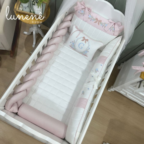 Enxoval de Berço Personalizado 08 Peças Brasão 400 Fios 4582