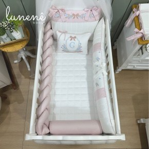 Enxoval de Berço Personalizado 08 Peças Brasão 400 Fios 4582