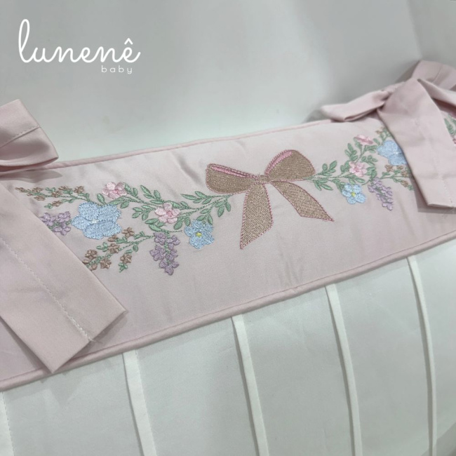 Enxoval de Berço Personalizado 08 Peças Brasão 400 Fios 4582