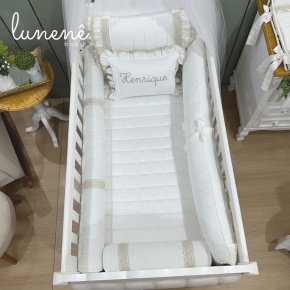 Enxoval de Berço Personalizado 08 Peças Castelli Caqui 400 Fios 4579