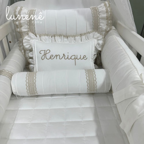 Enxoval de Berço Personalizado 08 Peças Castelli Caqui 400 Fios 4579