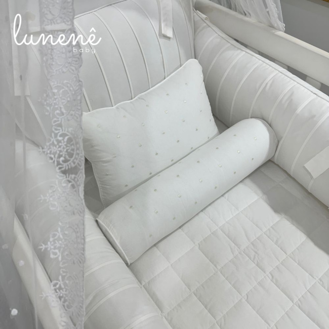Enxoval de Berço 08 Peças Lunenê Baby Off White 200 Fios 9092