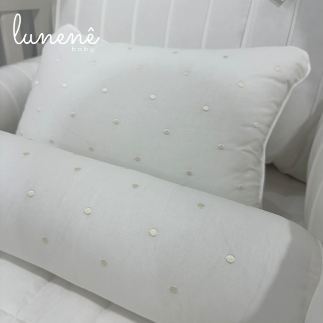 Enxoval de Berço 08 Peças Lunenê Baby Off White 200 Fios 9092