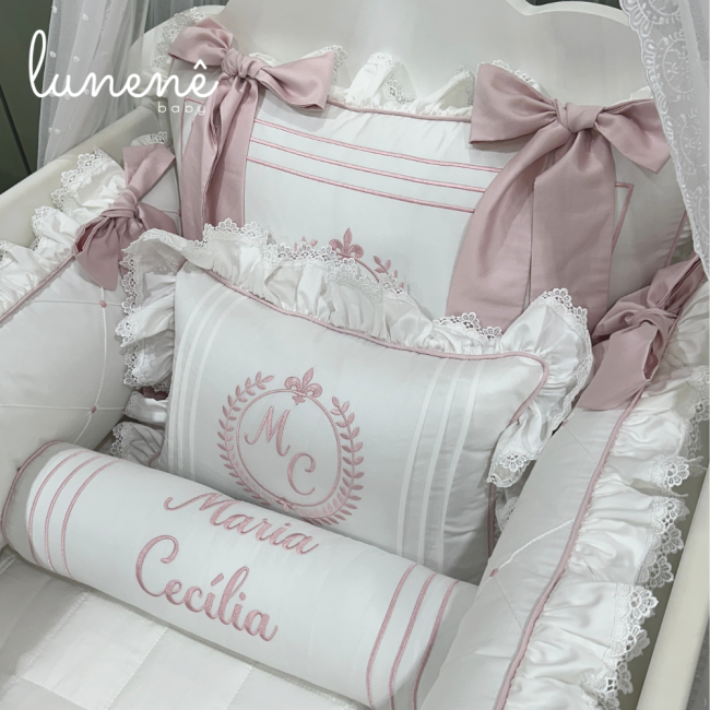 Enxoval de Berço 08 Peças Lunenê Baby Premium 400 Fios 4557