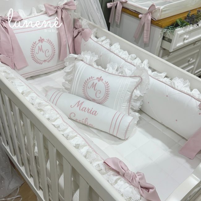 Enxoval de Berço 08 Peças Lunenê Baby Premium 400 Fios 4557