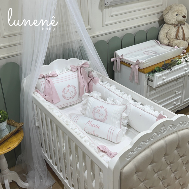 Enxoval de Berço 08 Peças Lunenê Baby Premium 400 Fios 4557