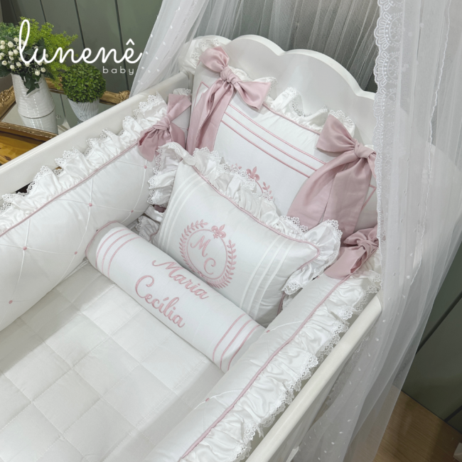 Enxoval de Berço 08 Peças Lunenê Baby Premium 400 Fios 4557