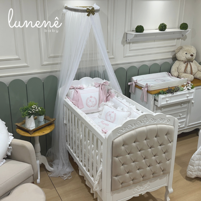 Enxoval de Berço 08 Peças Lunenê Baby Premium 400 Fios 4557