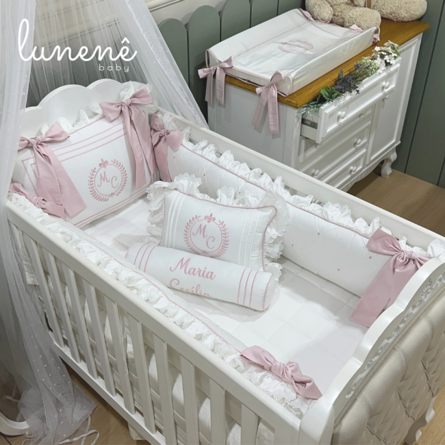 Enxoval de Berço 08 Peças Lunenê Baby Premium 400 Fios 4557