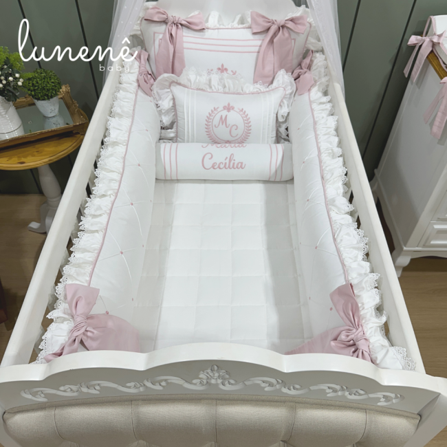 Enxoval de Berço 08 Peças Lunenê Baby Premium 400 Fios 4557