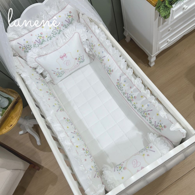 Enxoval de Berço 08 Peças Lunenê Baby Premium 400 Fios 4558