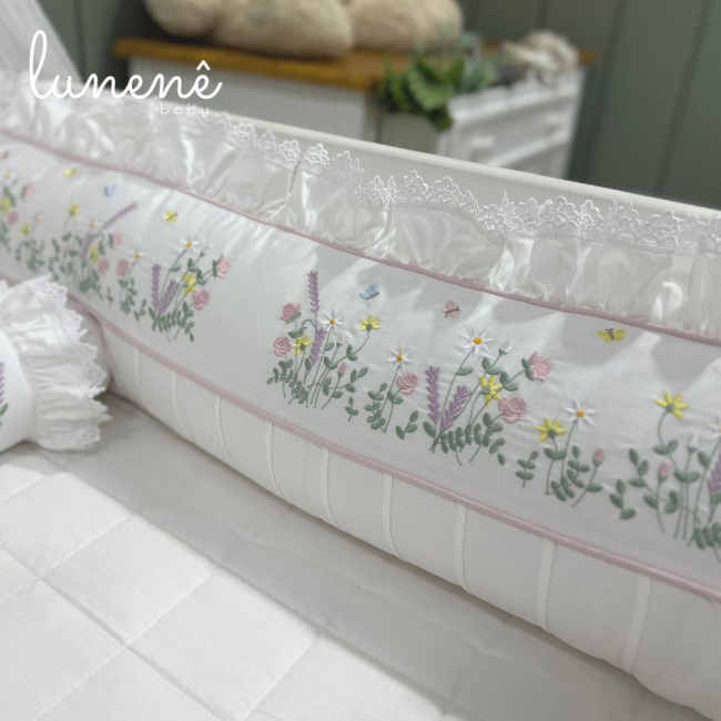 Enxoval de Berço 08 Peças Lunenê Baby Premium 400 Fios 4558