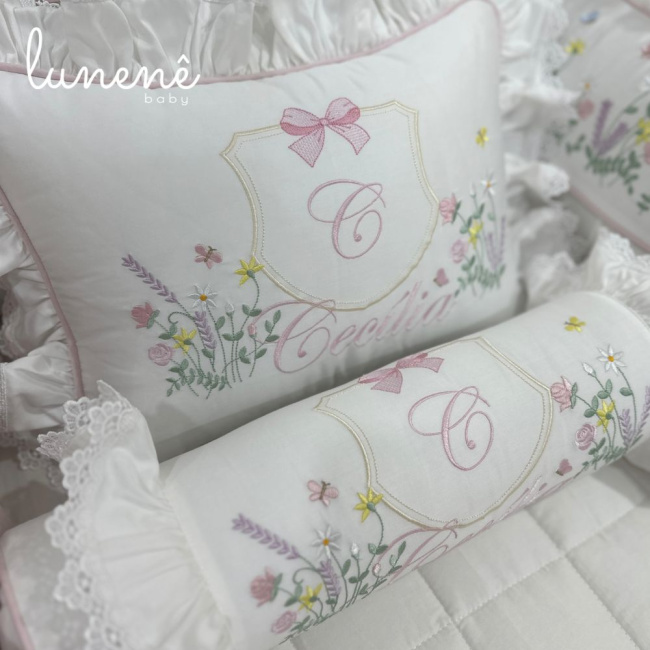 Enxoval de Berço 08 Peças Lunenê Baby Premium 400 Fios 4558