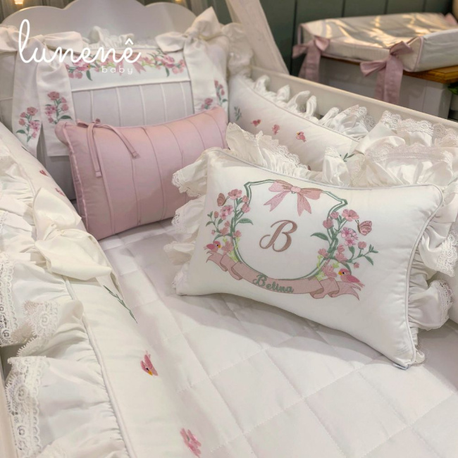 Enxoval de Berço 08 Peças Lunenê Baby Premium 400 Fios 4564