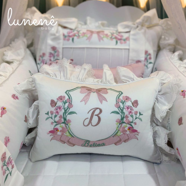 Enxoval de Berço 08 Peças Lunenê Baby Premium 400 Fios 4564