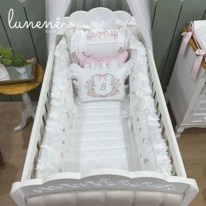 Enxoval de Berço Personalizado 08 Peças Premium 400 Fios 4564