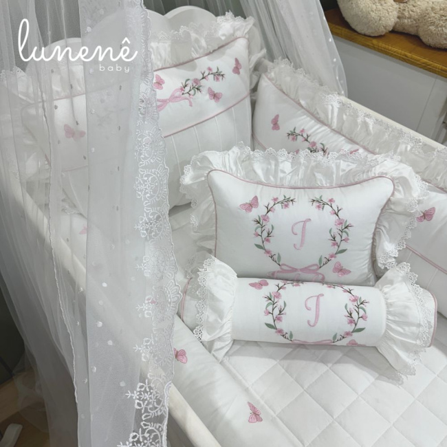 Enxoval de Berço 08 Peças Lunenê Baby Premium 400 Fios 4565