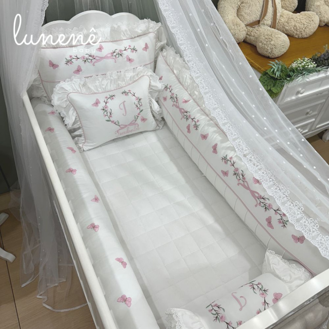 Enxoval de Berço 08 Peças Lunenê Baby Premium 400 Fios 4565