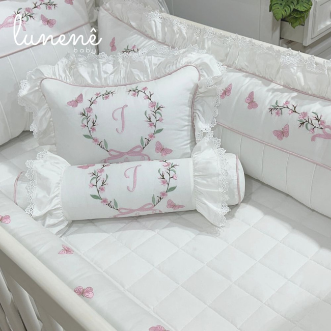 Enxoval de Berço 08 Peças Lunenê Baby Premium 400 Fios 4565