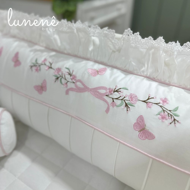 Enxoval de Berço 08 Peças Lunenê Baby Premium 400 Fios 4565