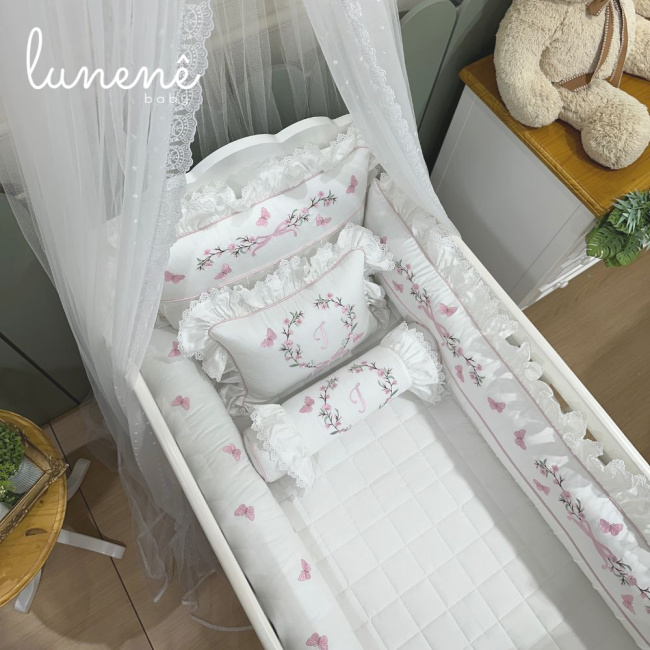 Enxoval de Berço 08 Peças Lunenê Baby Premium 400 Fios 4565