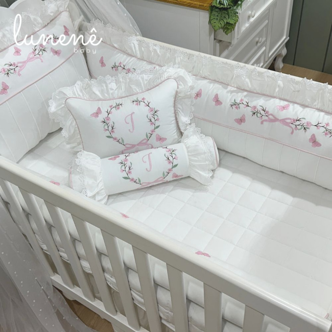 Enxoval de Berço 08 Peças Lunenê Baby Premium 400 Fios 4565
