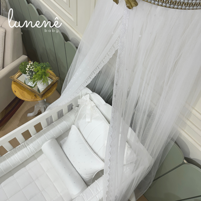 Enxoval de Berço 08 Peças Lunenê Baby White 400 Fios 9092