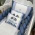 Kit Berço 100% Algodão 200 Fios Personalizado 08 Peças Azul Royal 4636