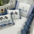 Kit Berço 100% Algodão 200 Fios Personalizado 08 Peças Azul Royal 4636