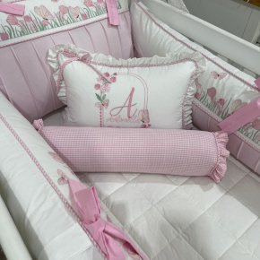 Enxoval de Berço Personalizado 08 Peças Borboletas 200 Fios 4511