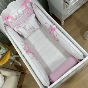 Enxoval de Berço Personalizado 08 Peças Borboletas 200 Fios 4511