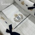 Kit Berço 100% Algodão 160 Fios Personalizado 08 Peças Personalizado Coroinha Marinho 4633