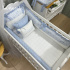 Enxoval de Berço 08 Peças Personalizado Doce Jardim Azul 200 Fios 4600