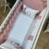 Enxoval de Berço 08 Peças Personalizado Rose 200 Fios